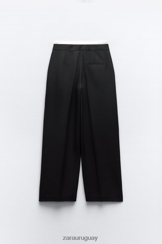 Zara pantalones boxer combinados mujer H6RHL2486 negro ropa