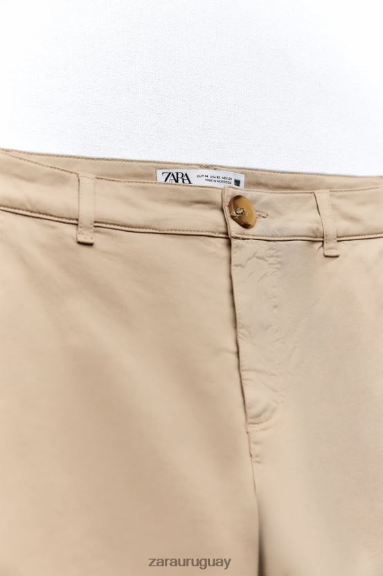 Zara pantalones chinos mujer H6RHL2499 camello medio ropa