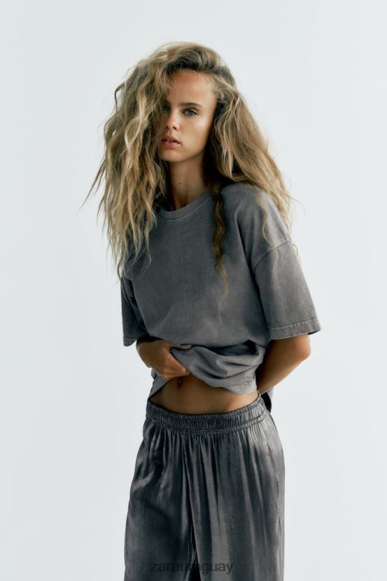 Zara pantalones de aluminio mujer H6RHL2938 plata ropa