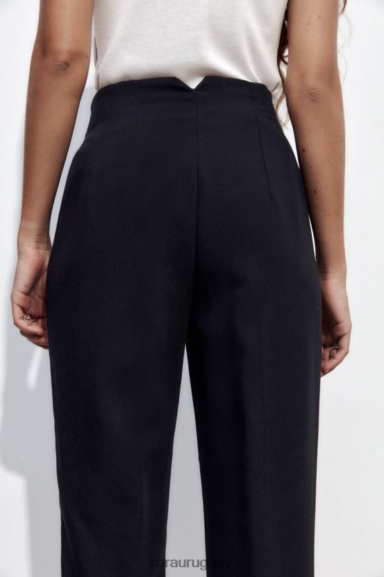 Zara pantalones de cintura alta mujer H6RHL2500 negro ropa