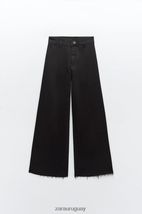 Zara jeans rectos zw marine de talle alto mujer H6RHL2515 negro ropa