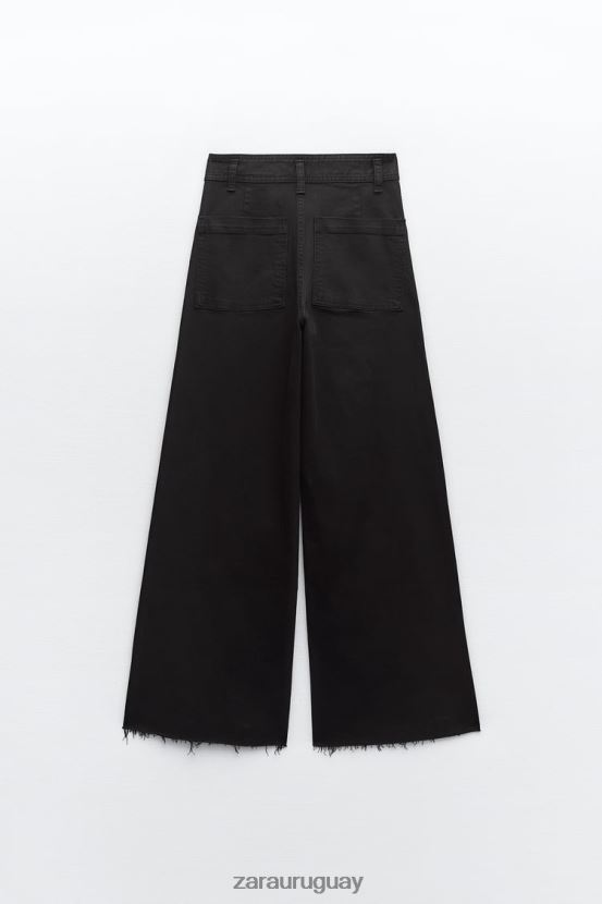 Zara jeans rectos zw marine de talle alto mujer H6RHL2515 negro ropa