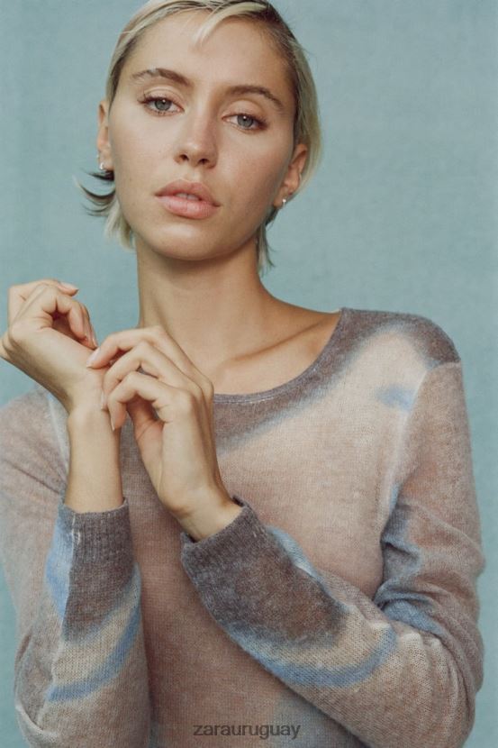 Zara vestido de punto teñido anudado mujer H6RHL2477 multicolor ropa