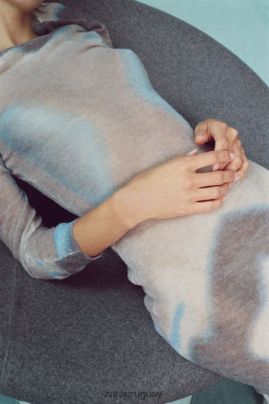 Zara vestido de punto teñido anudado mujer H6RHL2477 multicolor ropa