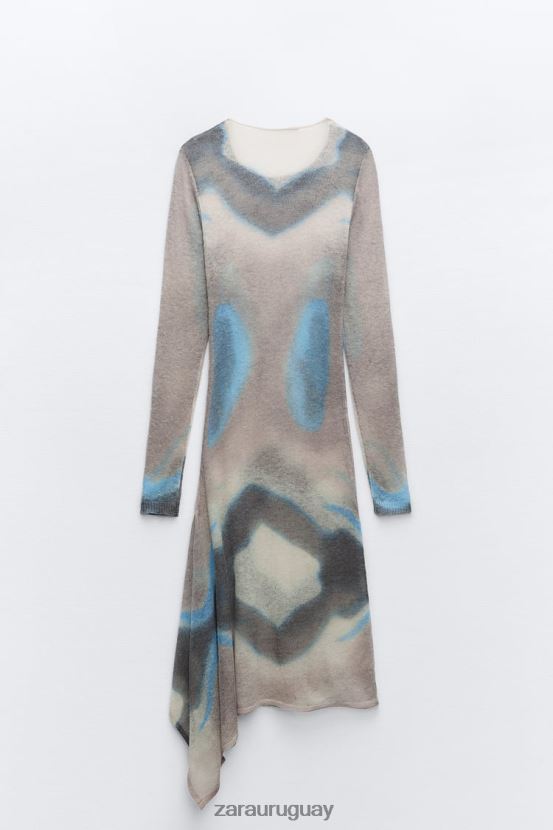 Zara vestido de punto teñido anudado mujer H6RHL2477 multicolor ropa