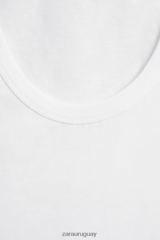 Zara Camiseta sin mangas mujer H6RHL21813 blanco ropa