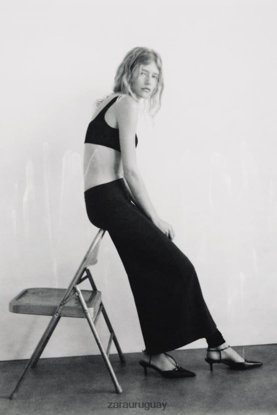 Zara bralette de lana mujer H6RHL2836 negro ropa