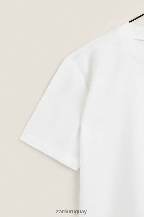Zara camiseta suave al tacto mujer H6RHL21810 blanco ropa