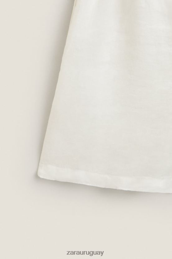 Zara pantalones cortos de lino mujer H6RHL21815 crudo ropa