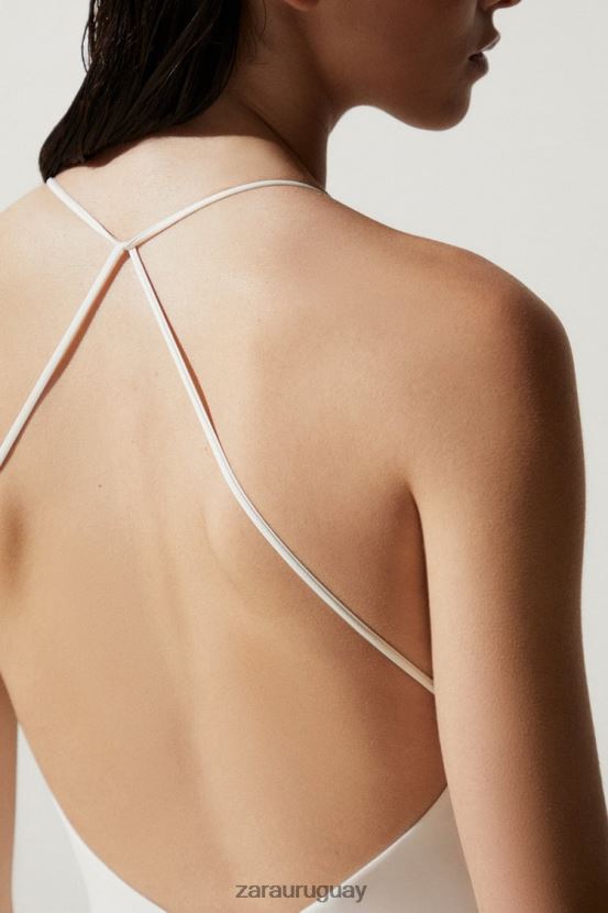 Zara traje de baño liso mujer H6RHL21822 crudo ropa