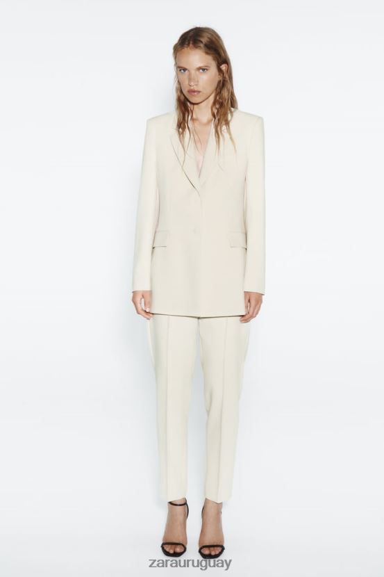 Zara blazer con doble botonadura mujer H6RHL2914 crudo ropa