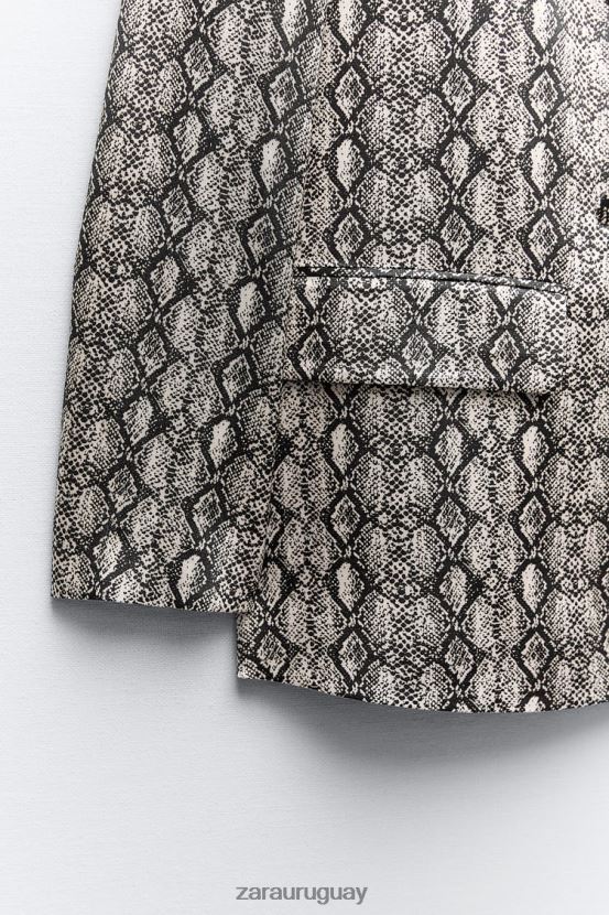 Zara blazer fluido con estampado animal mujer H6RHL2910 serpiente ropa
