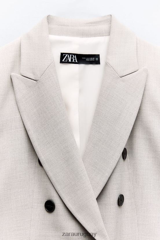 Zara blazer largo ajustado mujer H6RHL2881 gris/beige ropa