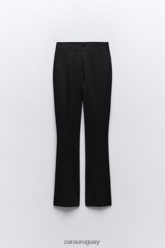 Zara pantalones acampanados largos mujer H6RHL2880 negro ropa