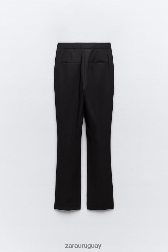 Zara pantalones acampanados largos mujer H6RHL2880 negro ropa