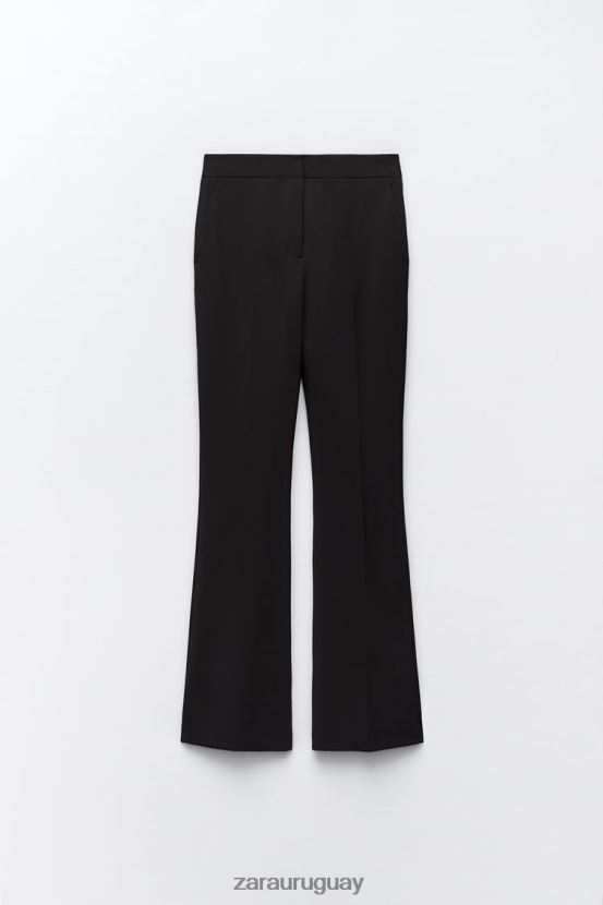 Zara pantalones acampanados largos mujer H6RHL2892 negro ropa