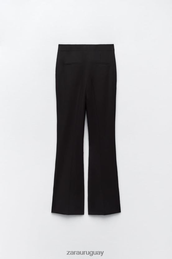 Zara pantalones acampanados largos mujer H6RHL2892 negro ropa