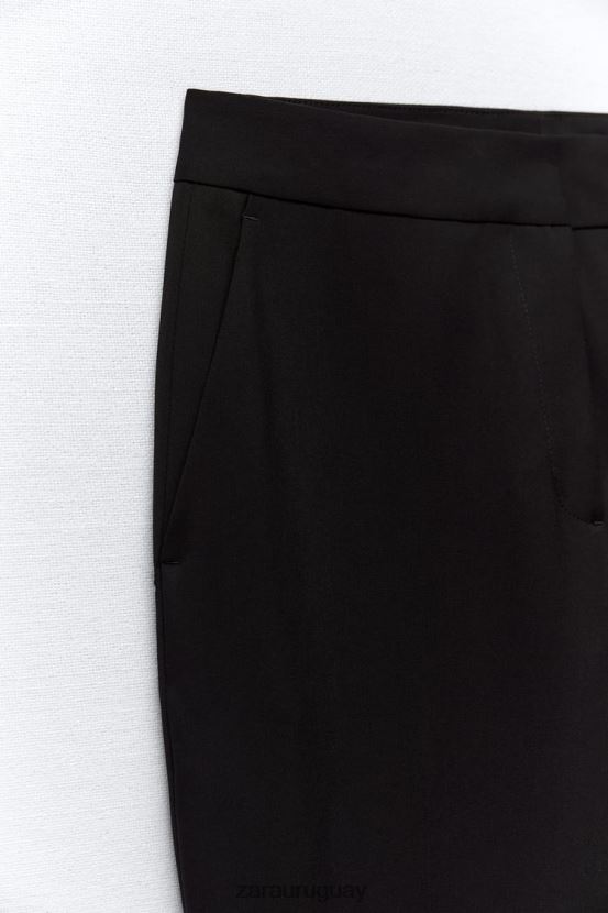 Zara pantalones acampanados largos mujer H6RHL2892 negro ropa