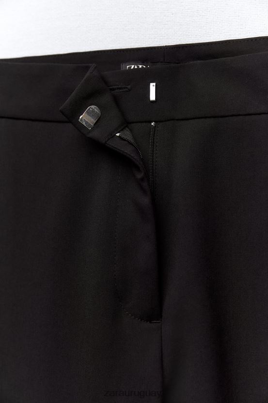 Zara pantalones acampanados largos mujer H6RHL2892 negro ropa