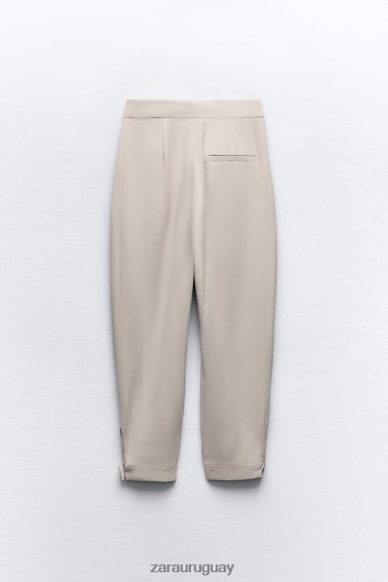 Zara pantalones cónicos mujer H6RHL2903 arena ropa