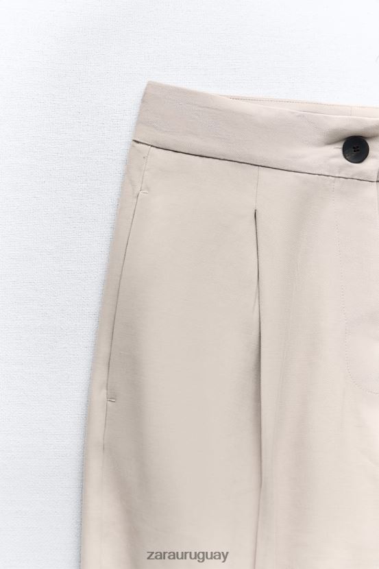 Zara pantalones cónicos mujer H6RHL2903 arena ropa