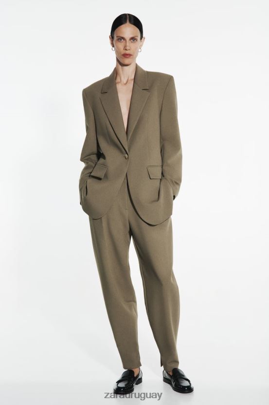 Zara pantalones martillo mujer H6RHL2905 caqui ropa