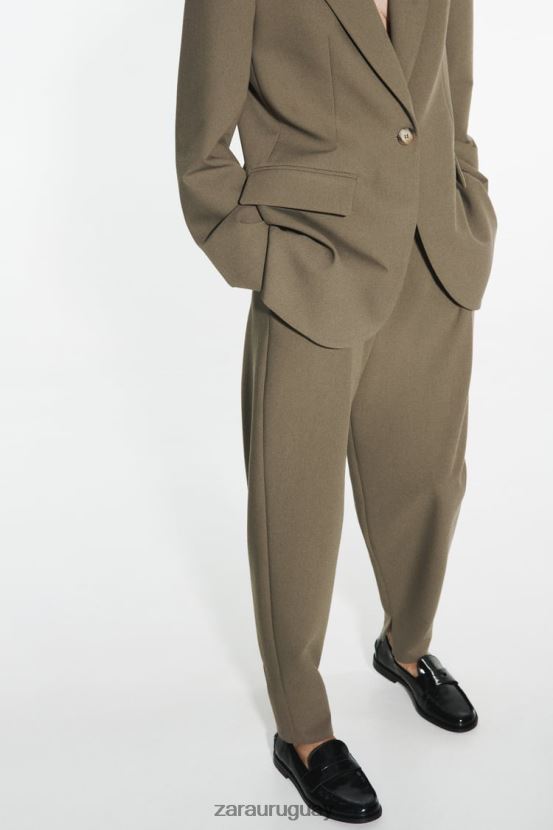 Zara pantalones martillo mujer H6RHL2905 caqui ropa