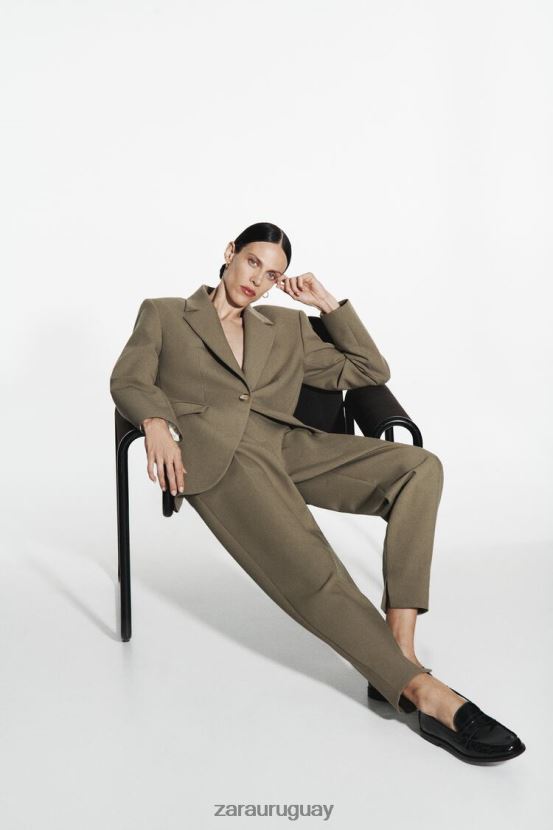 Zara pantalones martillo mujer H6RHL2905 caqui ropa