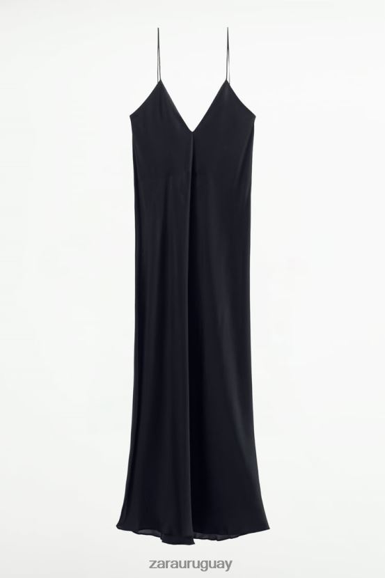 Zara vestido lencero mujer H6RHL2833 negro ropa