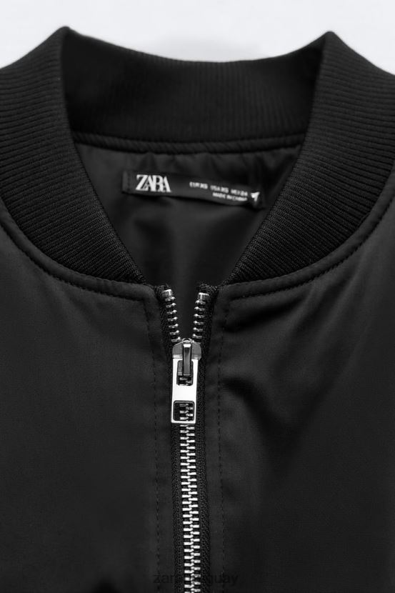 Zara vestido mini bomber mujer H6RHL2241 negro ropa