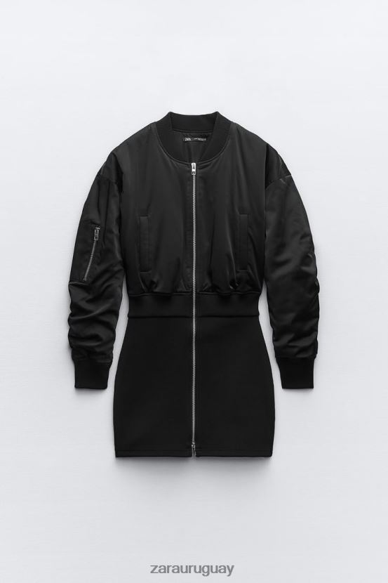 Zara vestido mini bomber mujer H6RHL2241 negro ropa