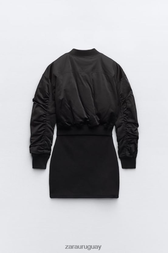 Zara vestido mini bomber mujer H6RHL2241 negro ropa