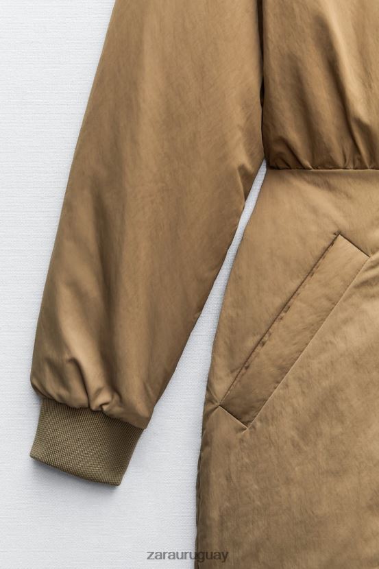 Zara vestido mini bomber mujer H6RHL2242 verde oliva ropa