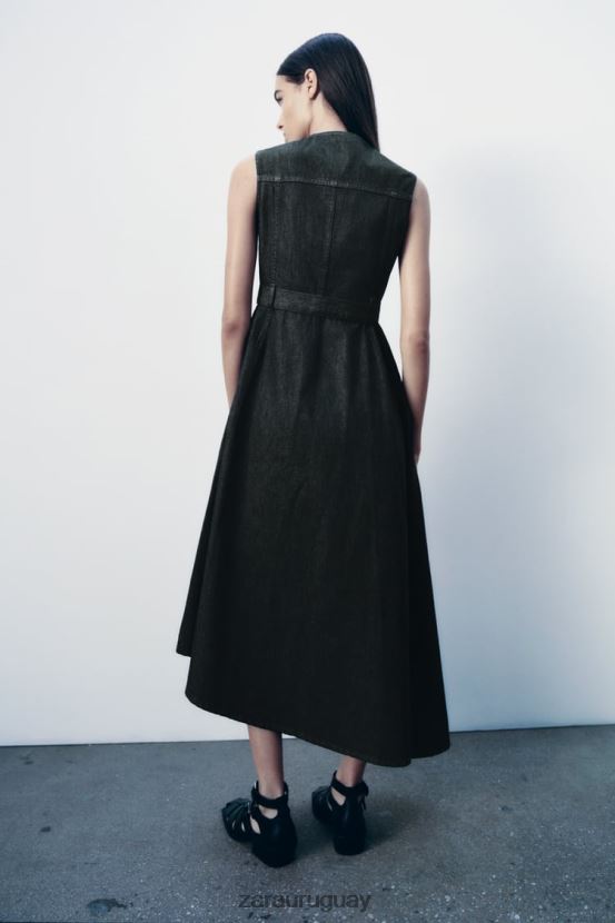 Zara vestido vaquero asimétrico de la colección zw mujer H6RHL2239 azul ropa