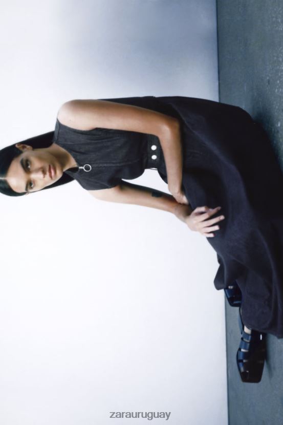 Zara vestido vaquero asimétrico de la colección zw mujer H6RHL2239 azul ropa