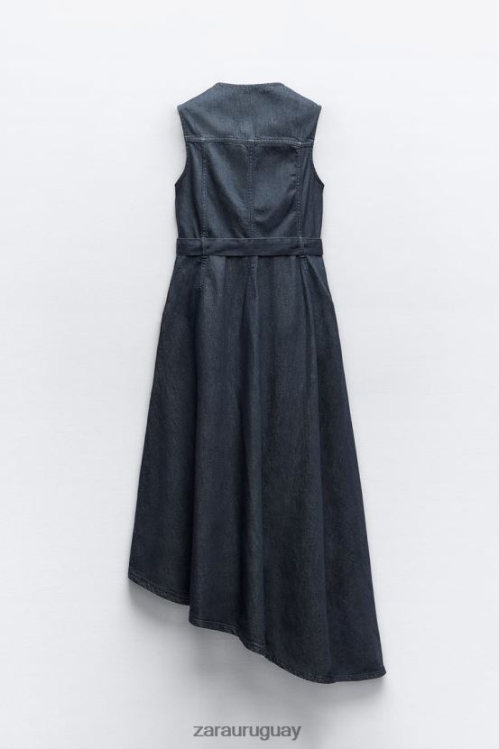 Zara vestido vaquero asimétrico de la colección zw mujer H6RHL2239 azul ropa