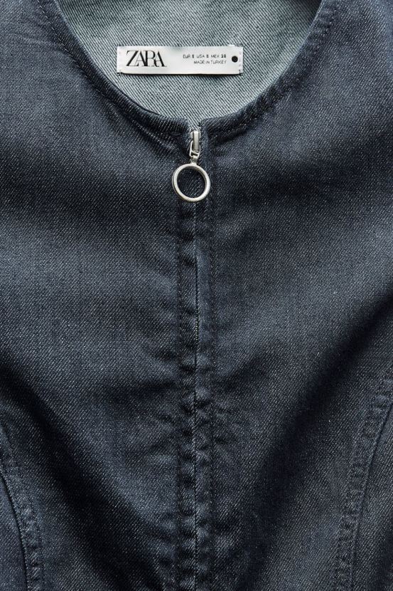 Zara vestido vaquero asimétrico de la colección zw mujer H6RHL2239 azul ropa