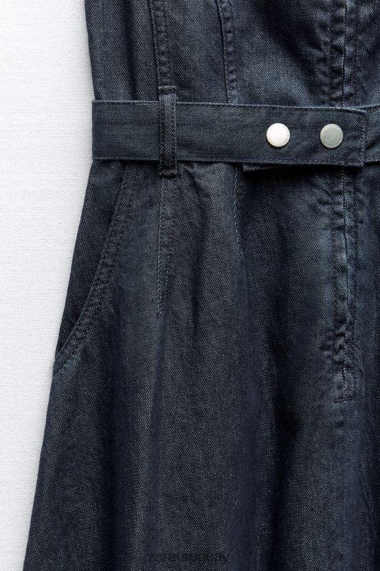 Zara vestido vaquero asimétrico de la colección zw mujer H6RHL2239 azul ropa