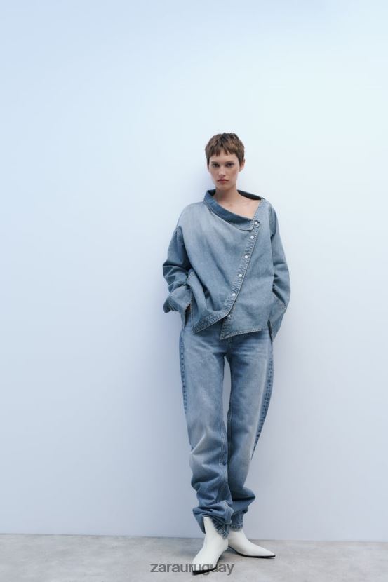 Zara botines con tacón gatito mujer H6RHL2730 blanco calzado