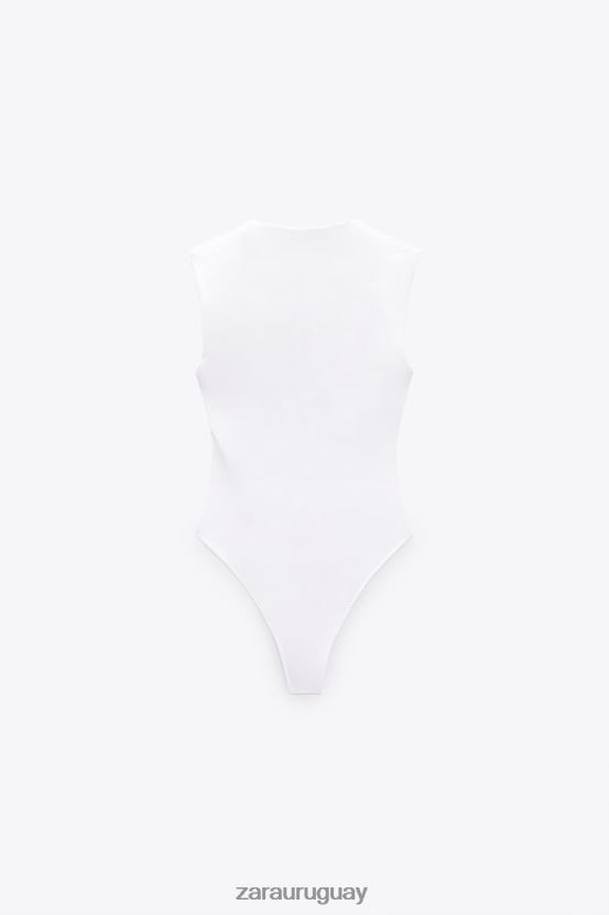 Zara body con cuello cuadrado mujer H6RHL2264 blanco ropa