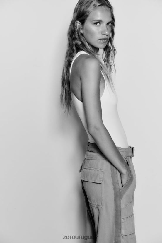 Zara body con cuello halter mujer H6RHL2270 blanco ropa