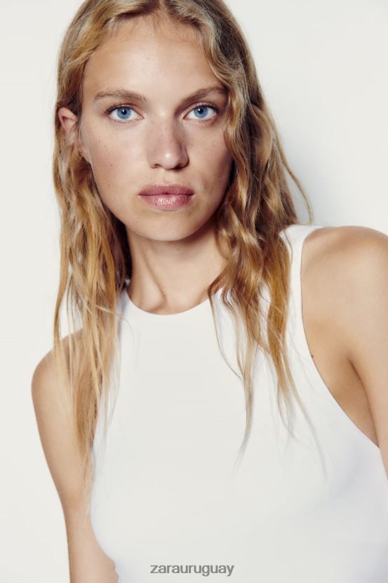 Zara body con cuello halter mujer H6RHL2270 blanco ropa