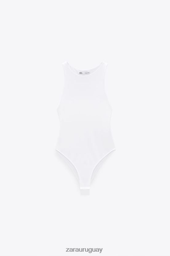 Zara body con cuello halter mujer H6RHL2270 blanco ropa
