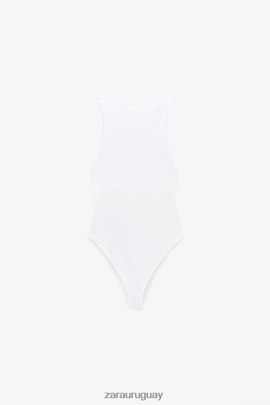Zara body con cuello halter mujer H6RHL2270 blanco ropa