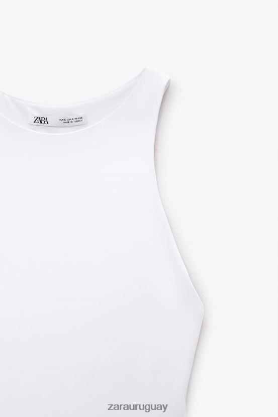 Zara body con cuello halter mujer H6RHL2270 blanco ropa