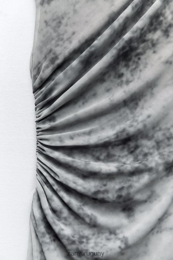 Zara body de tul estampado mujer H6RHL2257 grises ropa