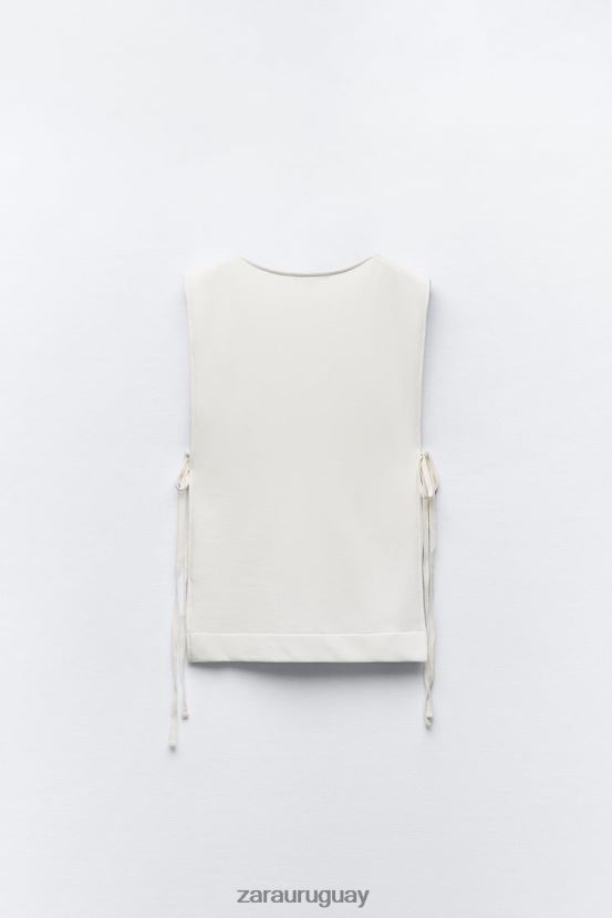 Zara chaleco metalizado en contraste mujer H6RHL2252 crudo ropa