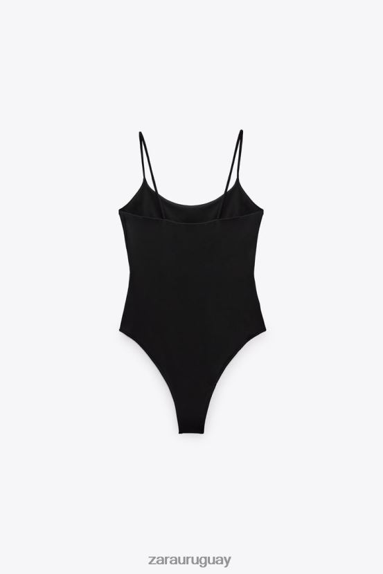 Zara mono de tiras mujer H6RHL2283 negro ropa