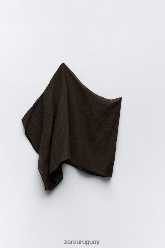 Zara top asimétrico en mezcla de lino mujer H6RHL2280 marron oscuro ropa