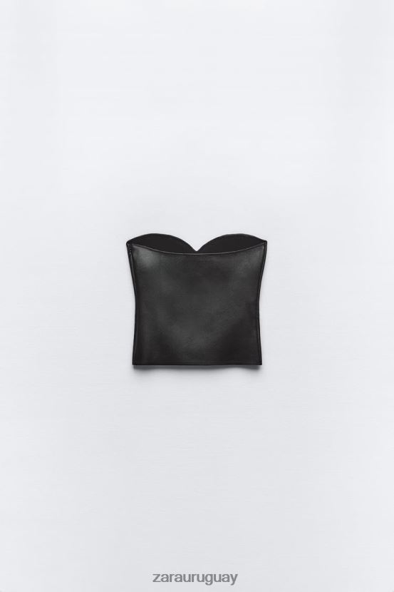 Zara top corpiño de punto mujer H6RHL2267 negro ropa